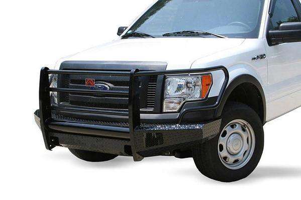 Fab Fours FF09-K1960-1 Ford F150 2009-2014 Black Steel Front Bumper Full Guard-BumperStock