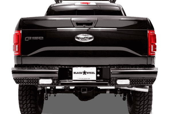 Fab Fours FF09-T1750-1 Ford F150 2009-2014 Black Steel Rear Bumper-BumperStock