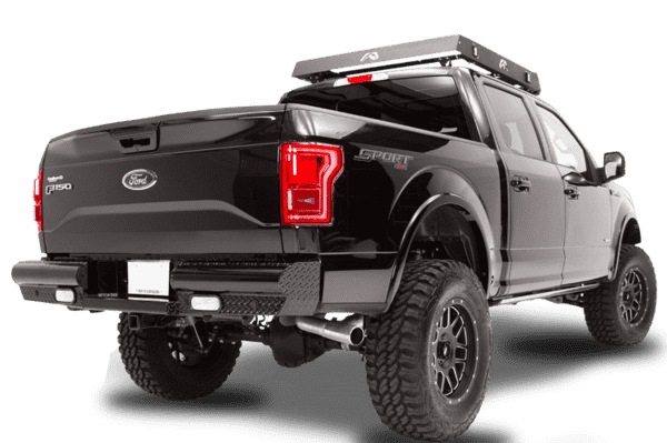 Fab Fours FF09-T1750-1 Ford F150 2009-2014 Black Steel Rear Bumper-BumperStock