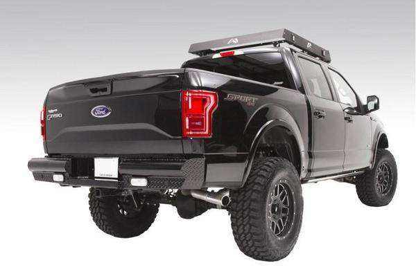 Fab Fours FF15-T3250-1 Ford F150 2015-2020 Black Steel Rear Bumper-BumperStock