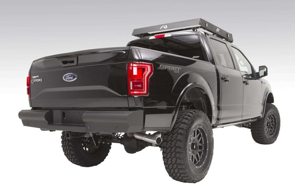 Fab Fours FF15-U3250-1 Ford F150 2015-2020 Black Steel Elite Rear Bumper-BumperStock