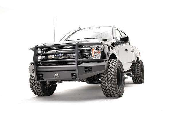 Fab Fours FF18-R4560-1 Ford F150 2018-2020 Black Steel Elite Front Bumper Full Guard-BumperStock