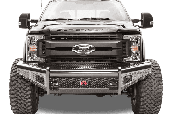 Fab Fours FS08-S1961-1 Ford F250/F350/F450/F550 Super Duty 2008-2010 Black Steel Front Bumper No Guard-BumperStock