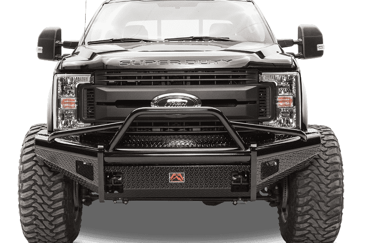 Fab Fours FS08-S1962-1 Ford F250/F350/F450/F550 Super Duty 2008-2010 Black Steel Front Bumper Pre-Runner Guard-BumperStock