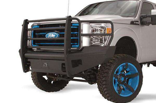 Fab Fours FS11-Q2560-1 Ford F250/F350/F450/F550 Super Duty 2011-2016 Black Steel Elite Front Bumper Full Guard-BumperStock