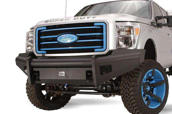 Fab Fours FS11-Q2561-1 Ford F250/F350/F450/F550 Super Duty 2011-2016 Black Steel Elite Front Bumper No Guard-BumperStock