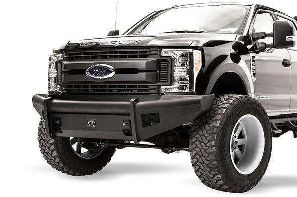 Fab Fours FS17-Q4161-1 Ford F250/F350/F450/F550 Super Duty 2017-2021 Black Steel Elite Front Bumper No Guard-BumperStock