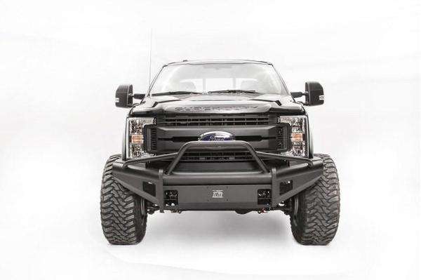 Fab Fours FS17-Q4162-1 Ford F250/F350/F450/F550 Super Duty 2017-2021 Black Steel Elite Front Bumper Pre-Runner Guard-BumperStock