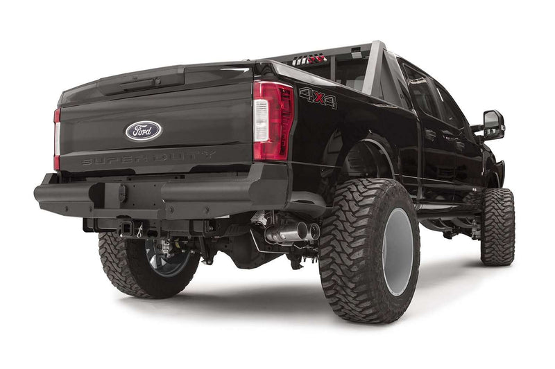 Fab Fours FS17-U4150-1 Ford F250/F350 Super Duty 2017-2021 Black Steel Elite Rear Bumper-BumperStock