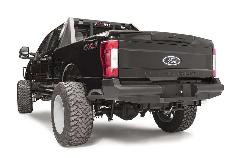 Fab Fours FS17-U4150-1 Ford F250/F350 Super Duty 2017-2021 Black Steel Elite Rear Bumper-BumperStock