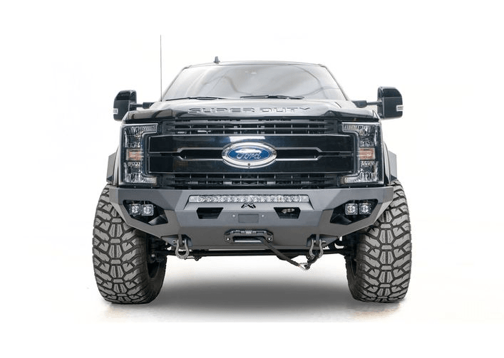 Fab Fours FS17-X4161-1 Ford F250/F350 Super Duty 2017-2021 OE Wheel Well Matrix Front Winch Bumper No Guard-BumperStock