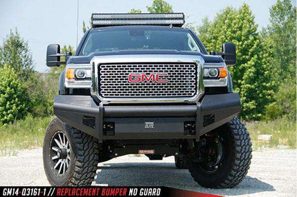 Fab Fours GM14-Q3161-1 GMC Sierra 2500/3500 HD 2015-2019 Black Steel Elite Front Bumper No Guard-BumperStock