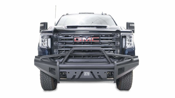 Fab Fours GM20-Q5062-1 GMC Sierra 2500/3500 HD 2020-2021 Black Steel Elite Front Bumper Pre-Runner Guard-BumperStock