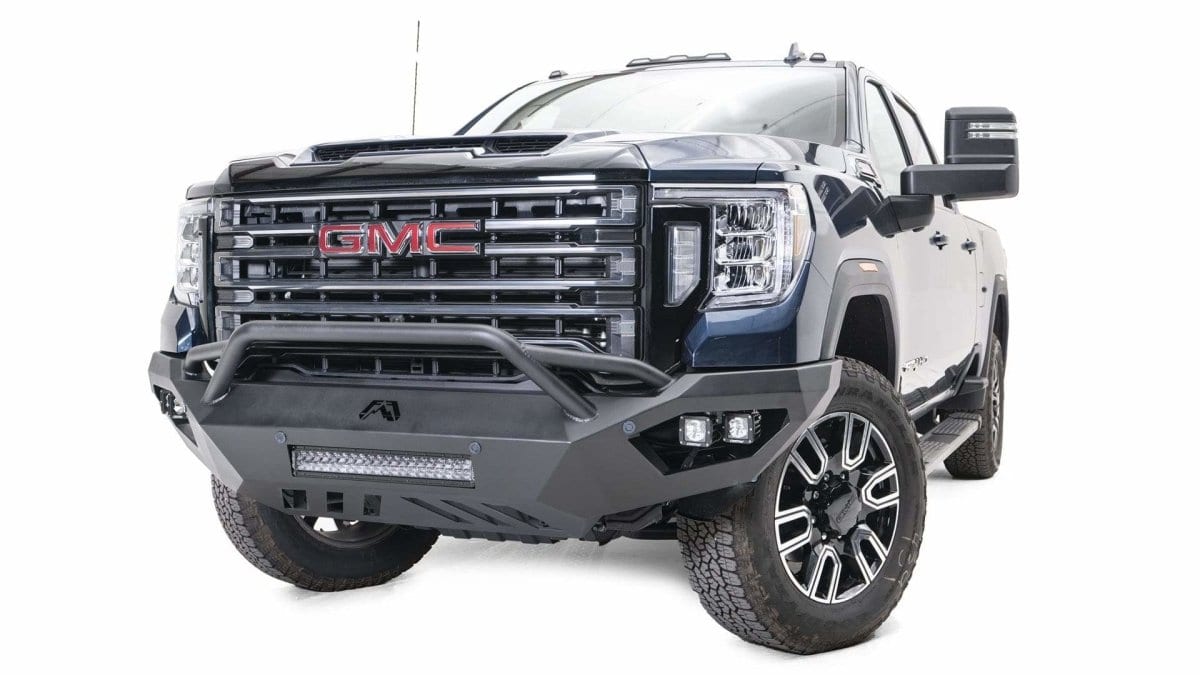 Fab Fours GM20-V5052-1 GMC Sierra 2500/3500 HD 2020-2021 Vengeance Front Bumper Pre-Runner Guard-BumperStock