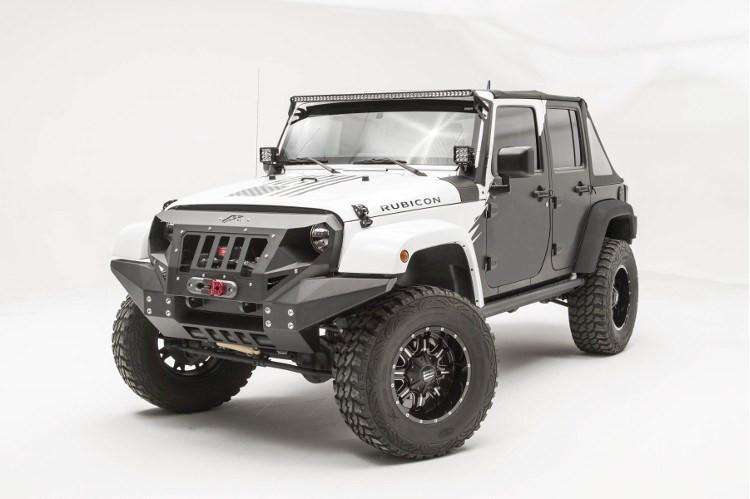 Fab Fours GR1010-1 Jeep Wrangler JK 2007-2018 Grumper Full-Width Front Bumper-BumperStock