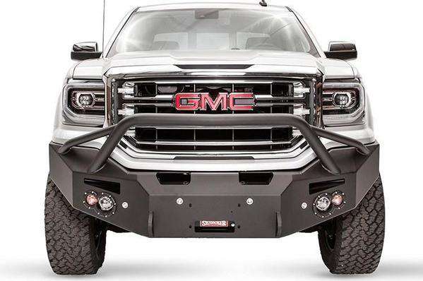 Fab Fours GS14-F3152-1 GMC Sierra 1500 2014-2015 Premium Front Bumper Sensor Winch Ready Pre-Runner Guard-BumperStock