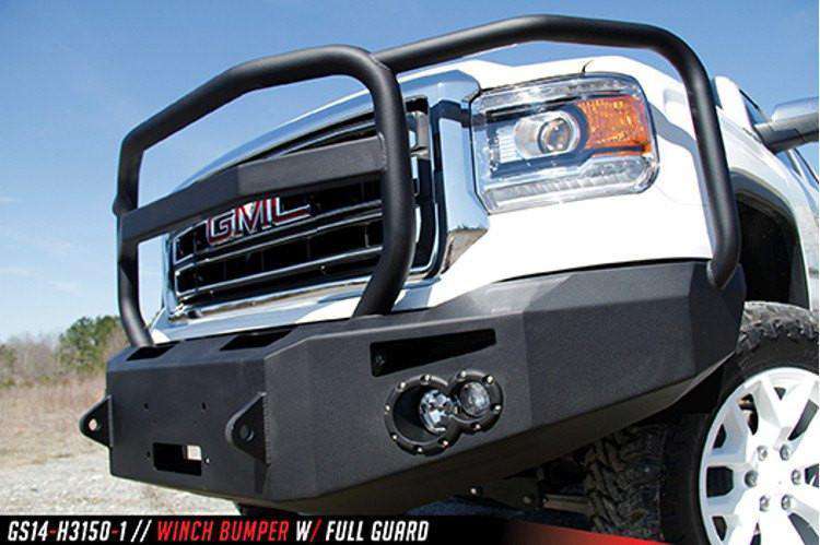 Fab Fours GS14-H3150-1 GMC Sierra 1500 2014-2015 Premium Front Bumper Winch Ready Full Guard Non-Sensor-BumperStock