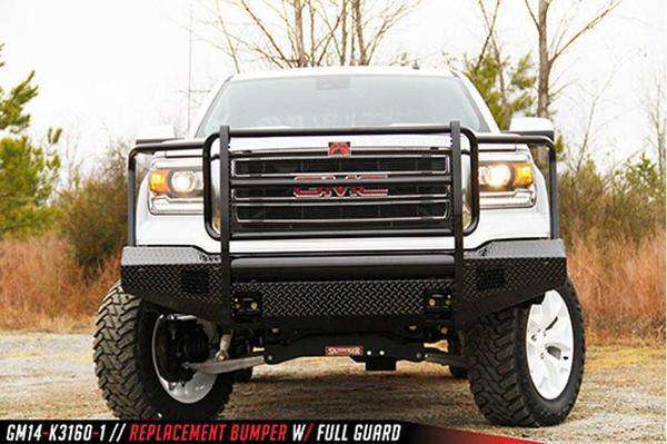 Fab Fours GS14-K3160-1 GMC Sierra 1500 2014-2015 Black Steel Front Bumper Full Guard-BumperStock