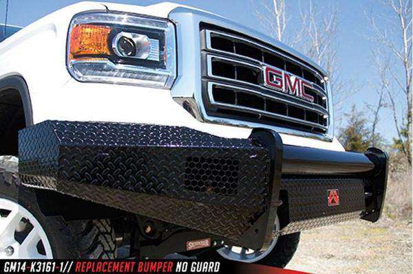 Fab Fours GS14-K3161-1 GMC Sierra 1500 2014-2015 Black Steel Front Bumper No Guard-BumperStock