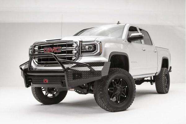 Fab Fours GS16-K3962-1 GMC Sierra 1500 2016-2018 Black Steel Front Bumper Pre-Runner Guard-BumperStock