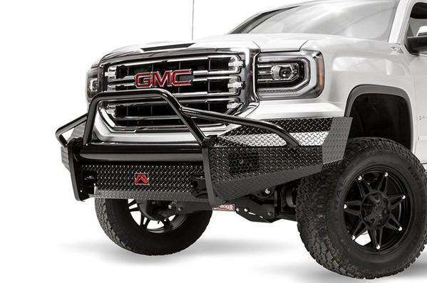 Fab Fours GS16-K3962-1 GMC Sierra 1500 2016-2018 Black Steel Front Bumper Pre-Runner Guard-BumperStock