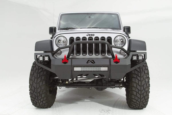 Fab Fours JK07-D1852-1 Jeep Wrangler JK 2007-2018 Vengeance Front Bumper Pre-Runner Guard - BumperStock