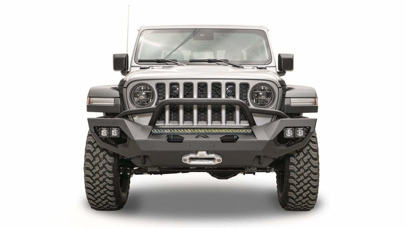 Fab Fours JL18-X4652-1 Jeep JL Rubicon 2018-2020 Matrix Front Bumper Winch Ready Pre-Runner Guard-BumperStock