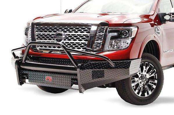 Fab Fours NT16-K3762-1 Nissan Titan XD 2016-2020 Black Steel Front Bumper Pre-Runner Guard-BumperStock