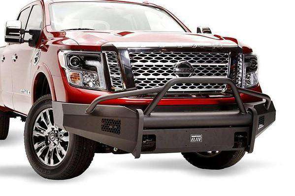 Fab Fours NT16-R3762-1 Nissan Titan XD 2016-2020 Black Steel Elite Front Bumper Pre-Runner Guard-BumperStock