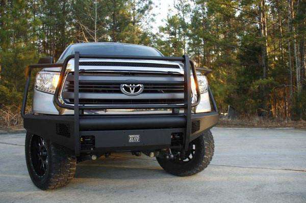 Fab Fours TT07-R1860-1 Toyota Tundra 2007-2013 Black Steel Elite Front Bumper Full Guard-BumperStock