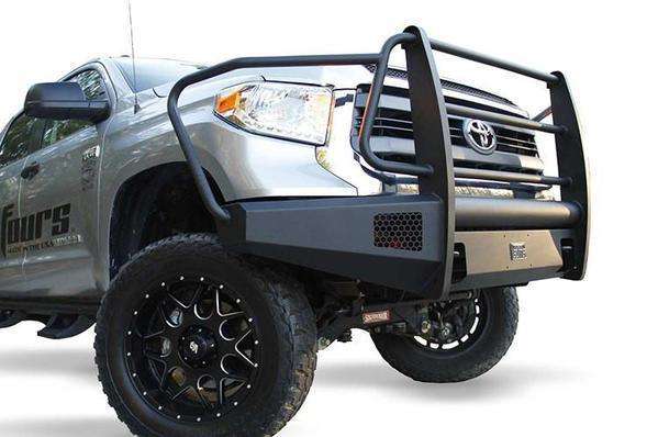 Fab Fours TT07-R1860-1 Toyota Tundra 2007-2013 Black Steel Elite Front Bumper Full Guard-BumperStock