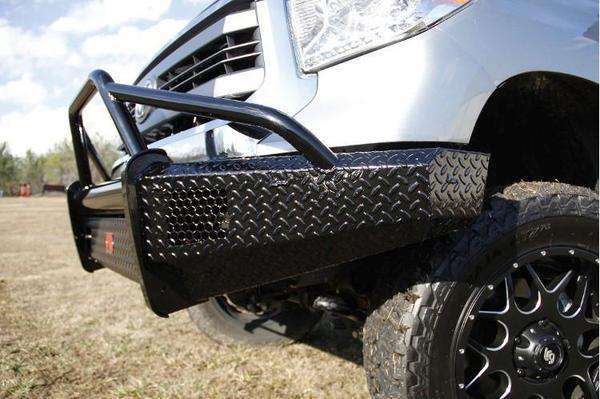 Fab Fours TT14-K2862-1 Toyota Tundra 2014-2021 Black Steel Front Bumper Pre-Runner Guard-BumperStock