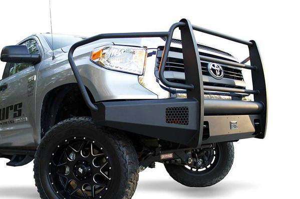 Fab Fours TT14-R2860-1 Toyota Tundra 2014-2021 Black Steel Elite Front Bumper Full Guard-BumperStock