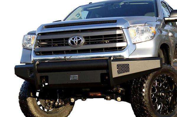 Fab Fours TT14-R2861-1 Toyota Tundra 2014-2021 Black Steel Elite Front Bumper No Guard-BumperStock