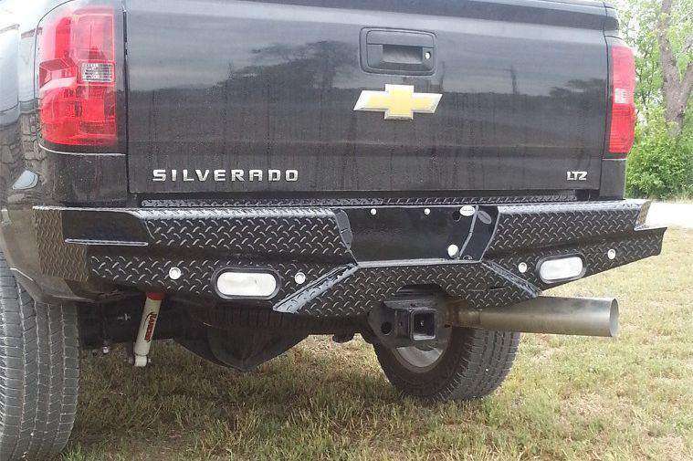 Frontier 100-20-7009 Diamond Chevy Silverado 1500 2007-2013 Rear Bumper With Lights and Sensors-BumperStock