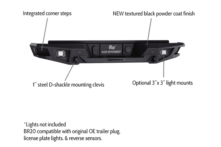 Go Rhino 28371T Ford F250/F350 Super Duty 2011-2016 BR20 Rear Bumper-BumperStock