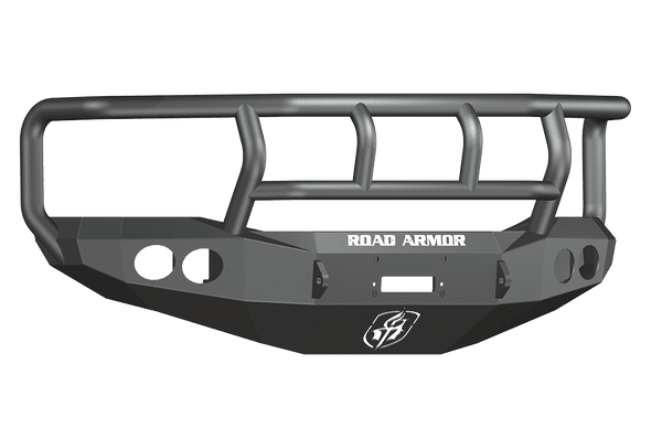 Road Armor 44072B 2006-2008 Dodge Ram 1500 Winch Front Bumper with Titan II Guard and Round Light Holes - Satin Black-BumperStock