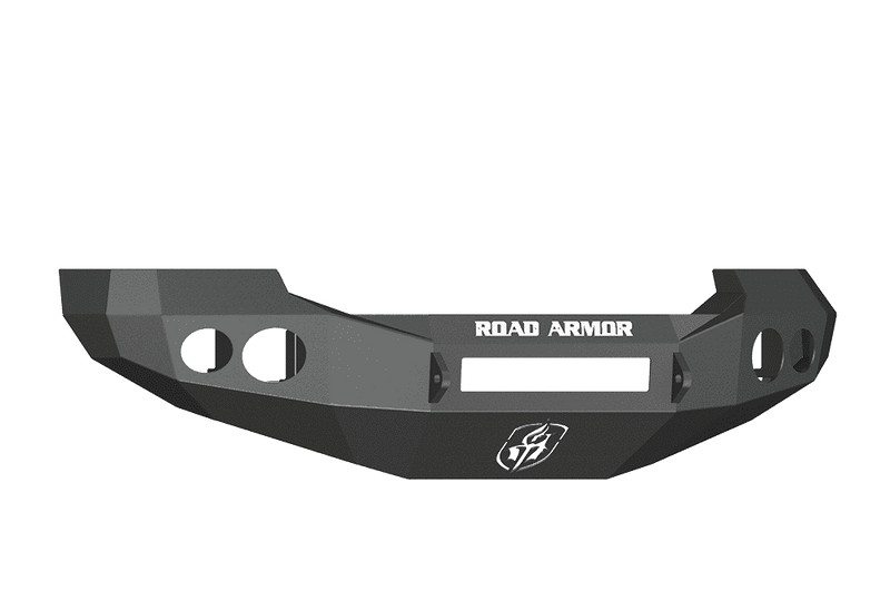 Road Armor 60500B-NW 2005-2007 Ford F250/F350/F450 / Excursion Non-Winch Front Bumper with Base Guard and Round Light Holes - Satin Black-BumperStock