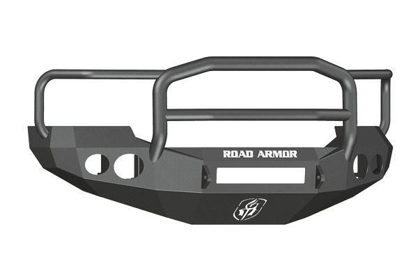 Road Armor 60505B-NW 2005-2007 Ford F250/F350/F450 / Excursion Non-Winch Front Bumper with Lonestar Guard and Round Light Holes - Satin Black-BumperStock