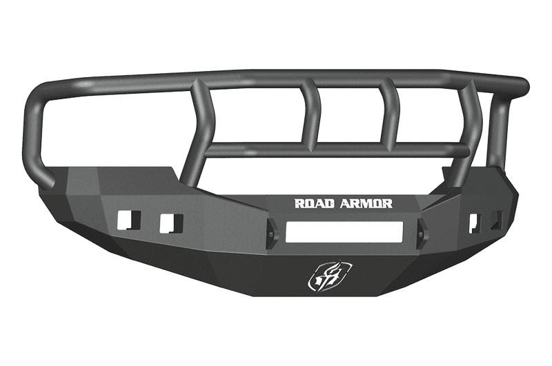 Road Armor 605R2B-NW 2005-2007 Ford F250/F350/F450 / Excursion Non-Winch Front Bumper with Titan II Guard and Square Light Holes - Satin Black-BumperStock