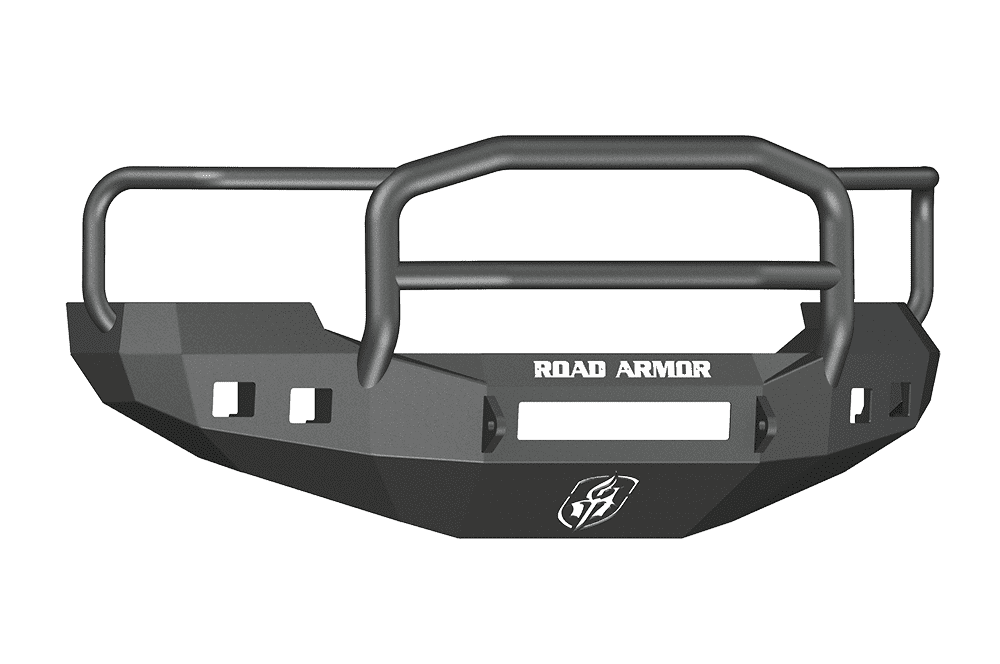 Road Armor 605R5B-NW 2005-2007 Ford F250/F350/F450 / Excursion Non-Winch Front Bumper with Lonestar Guard and Square Light Holes - Satin Black-BumperStock