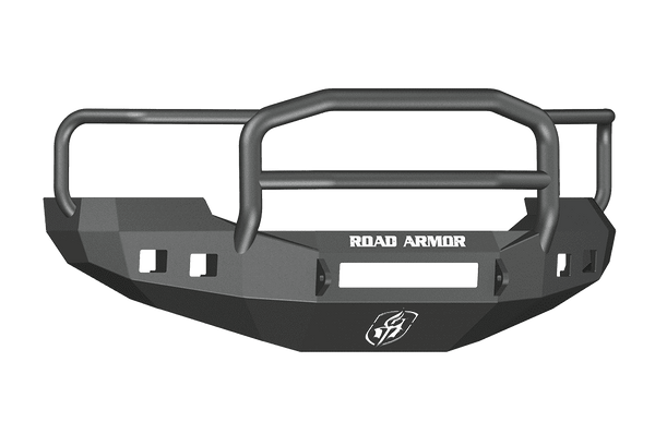 Road Armor 605R5B-NW 2005-2007 Ford F250/F350/F450 / Excursion Non-Winch Front Bumper with Lonestar Guard and Square Light Holes - Satin Black-BumperStock