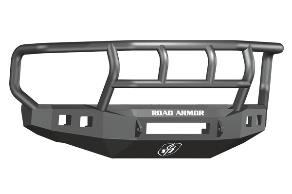 Road Armor 608R2B-NW 2008-2010 Ford F250/F350/F450 Non-Winch Front Bumper with Titan II Guard and Square Light Holes - Satin Black-BumperStock