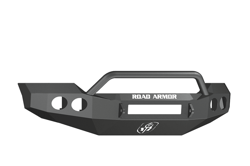 Road Armor 61104B-NW 2011-2016 Ford F250/F350/F450 Non-Winch Front Bumper with Pre-Runner Guard and Round Light Holes - Satin Black-BumperStock