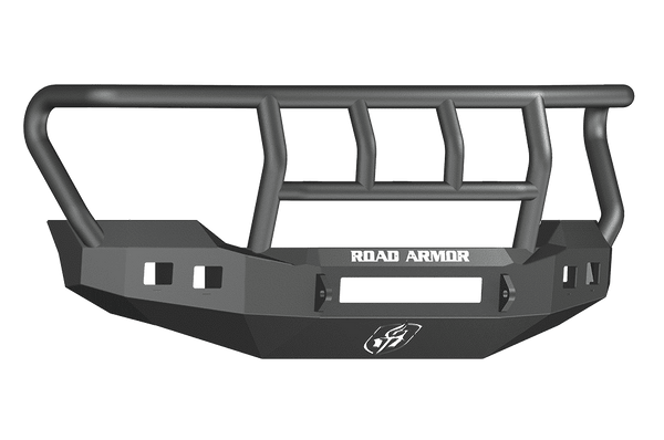 Road Armor 611R2B-NW 2011-2016 Ford F250/F350/F450 Non-Winch Front Bumper with Titan II Guard and Square Light Holes - Satin Black-BumperStock