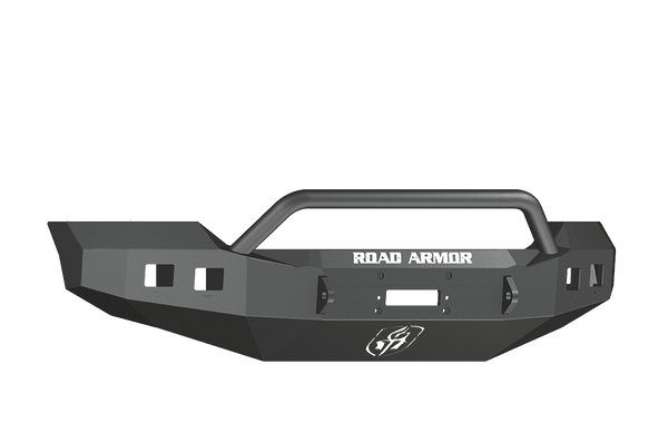 Road Armor 611R4B 2011-2016 Ford F250/F350/F450 Winch Front Bumper with Pre-Runner Guard and Square Light Holes - Satin Black-BumperStock