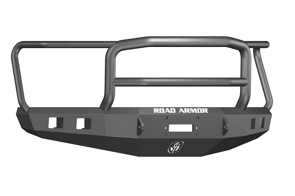 Road Armor 615R5B 2015-2017 Ford F150 Winch Front Bumper with Lonestar Guard and Square Light Holes - Satin Black-BumperStock