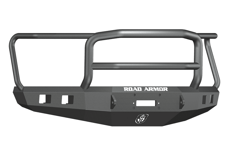 Road Armor 615R5B 2015-2017 Ford F150 Winch Front Bumper with Lonestar Guard and Square Light Holes - Satin Black-BumperStock