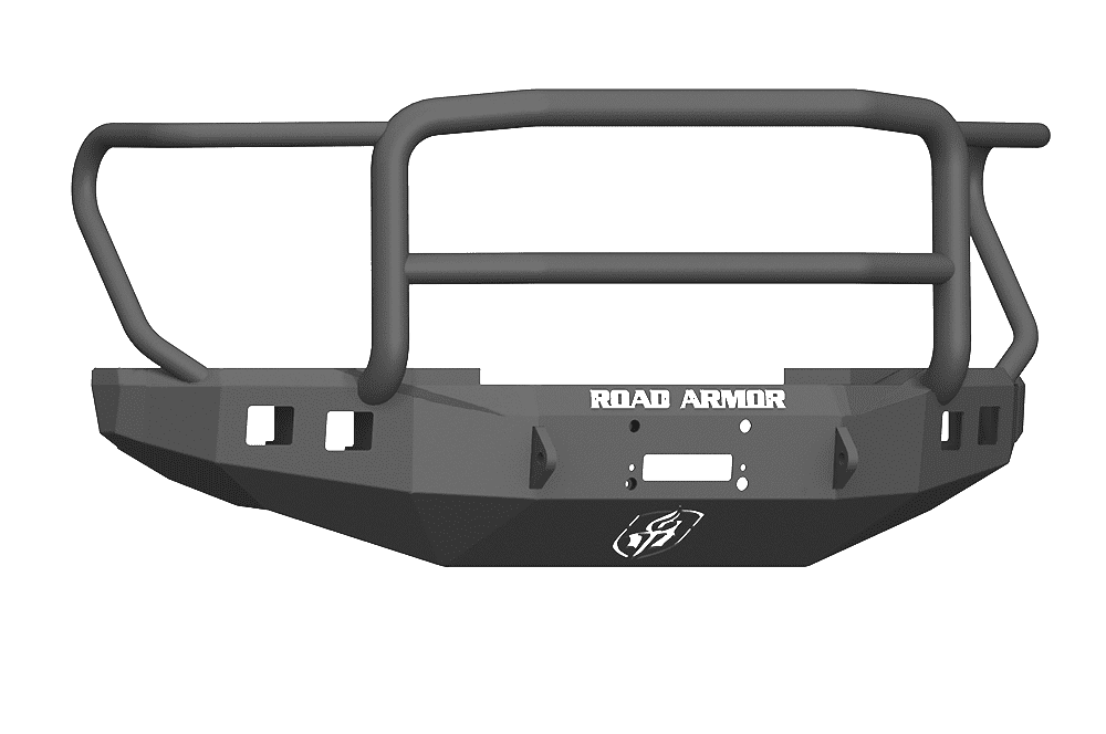 Road Armor 61745B 2017-2020 Ford F450/F550 Winch Front Bumper with Lonestar Guard and Square Light Holes - Satin Black-BumperStock