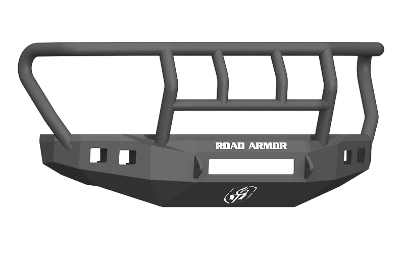 Road Armor 617F2B-NW 2017-2020 Ford F250/F350 Non-Winch Front Bumper with Titan II Guard and Square Light Holes - Satin Black-BumperStock